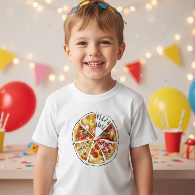 Camiseta De Bebé Pizza acuarela personalizada (Subido por el creador)