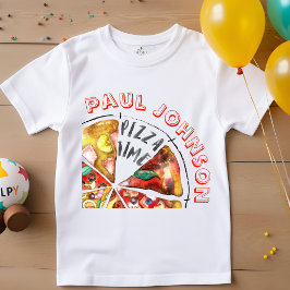 Camiseta De Bebé Pizza acuarela personalizada