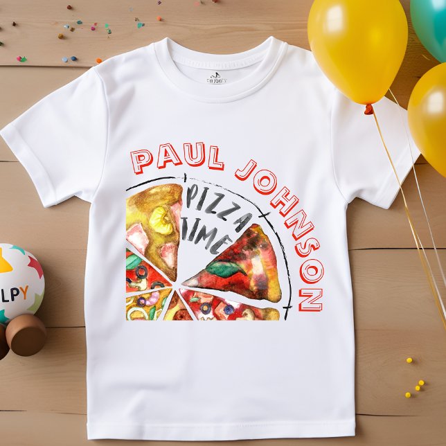 Camiseta De Bebé Pizza acuarela personalizada (Subido por el creador)