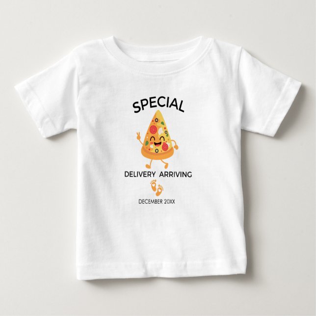 Camiseta De Bebé Pizza de entrega especial Llegada Regalo del bebé (Anverso)