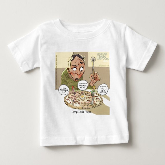 Camiseta De Bebé Pizza Deep Dish Divertida Filosófica (Anverso)