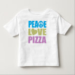 Camiseta De Bebé Pizza del amor de la paz<br><div class="desc">¿Pizza del amor de la paz… qué más usted necesitan en vida? Regalo perfecto para cualquier adicto a la pizza. ¡No importa si usted es un fabricante profesional de la pizza, usted es un tosser competitivo de la pasta de la pizza, usted trabaja en una junta de la pizza, usted...</div>