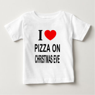 CAMISETA DE BEBÉ ❤️ PIZZA EN NAVIDADES, INCLUSO AMO A PIZZA EN CRIS