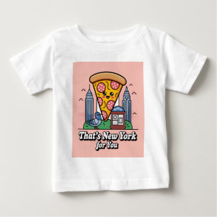 Camiseta De Bebé Pizza, Palomas y Gente Nueva York
