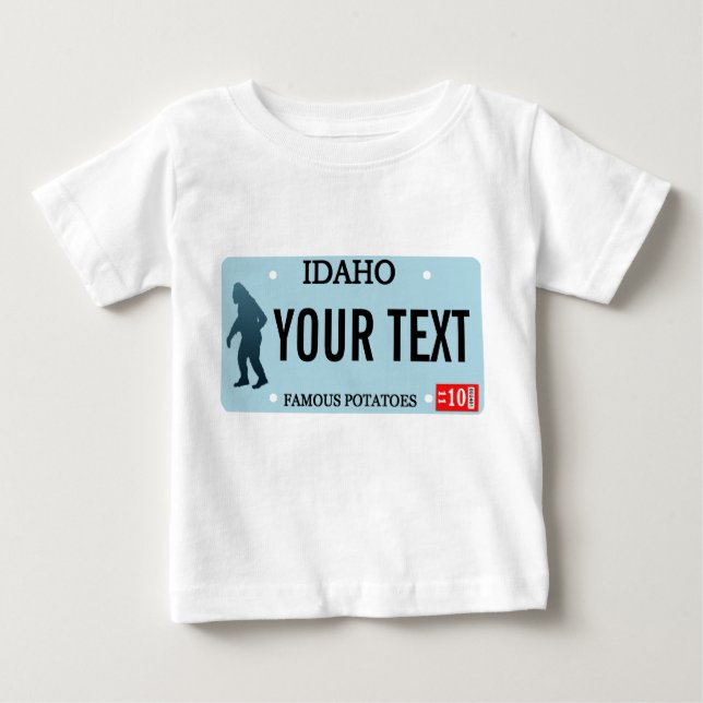 Camiseta De Bebé Placa de licencia de Idaho Sasquatch (Anverso)