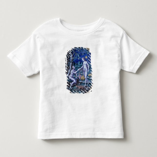 Camiseta De Bebé Placa de Limoges que representa Adán y a Eva, (Anverso)
