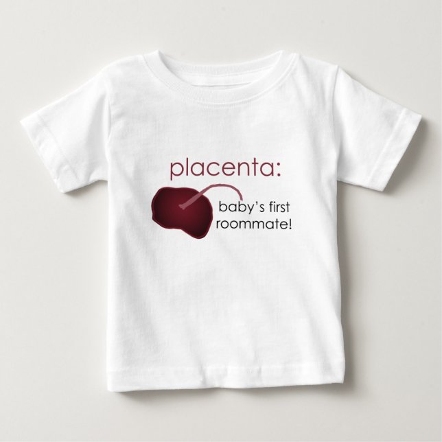 Camiseta De Bebé placenta, el primer compañero de cuarto del bebé (Anverso)