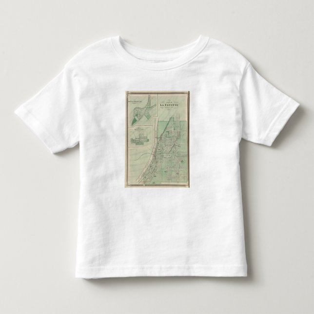Camiseta De Bebé Plan del La Fayette con la ciudad del terreno de (Anverso)