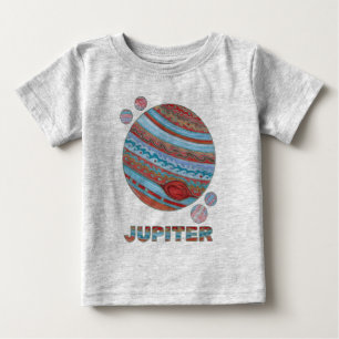Camiseta De Bebé Planet Júpiter Y Moon Space Geek Fashion