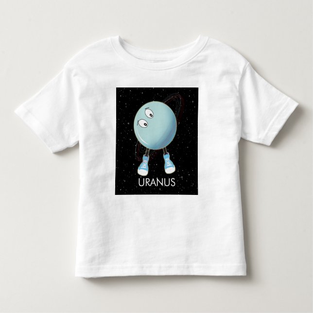 Camiseta De Bebé Planeta Urano y estrellas (Anverso)