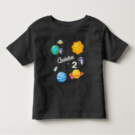 Camiseta De Bebé Planetas astronautas cumplen 2 años