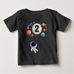 Camiseta De Bebé Planetas de cumpleaños de 2 años astronauta segund