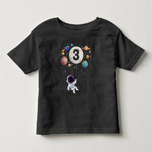 Camiseta De Bebé Planetas de cumpleaños de 3 años astronauta tercer