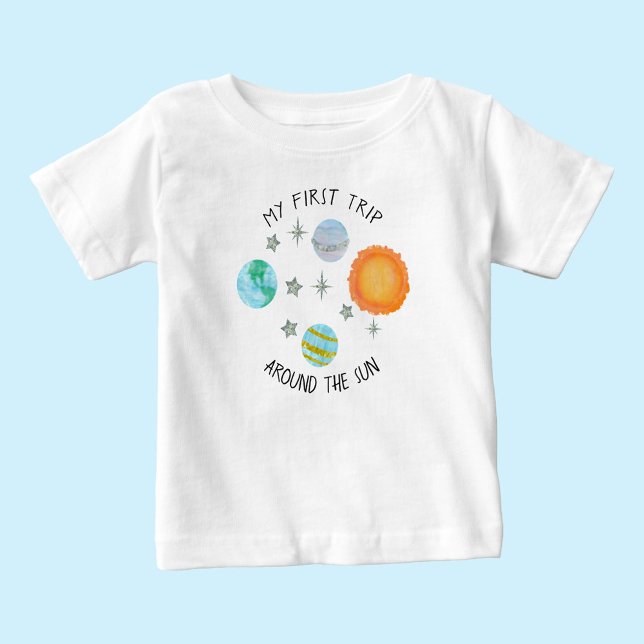 Camiseta De Bebé Planetas del plan de cumpleaños del primer viaje a (Subido por el creador)