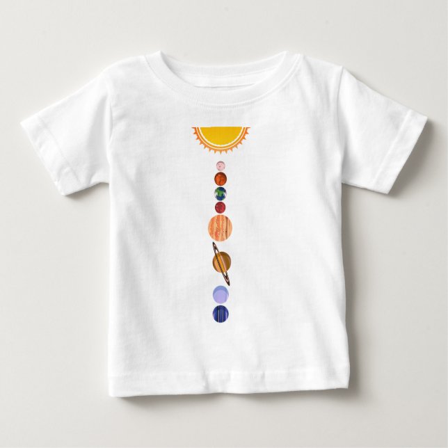 Camiseta De Bebé Planetas del sistema solar (Anverso)