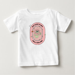 Camiseta De Bebé Planetas Estrellas Melocotón Sonriendo Flores