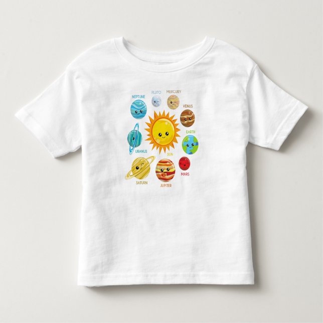 Camiseta De Bebé Planetas, Sistema Solar, Espacio, Cosmos, Galaxia (Anverso)