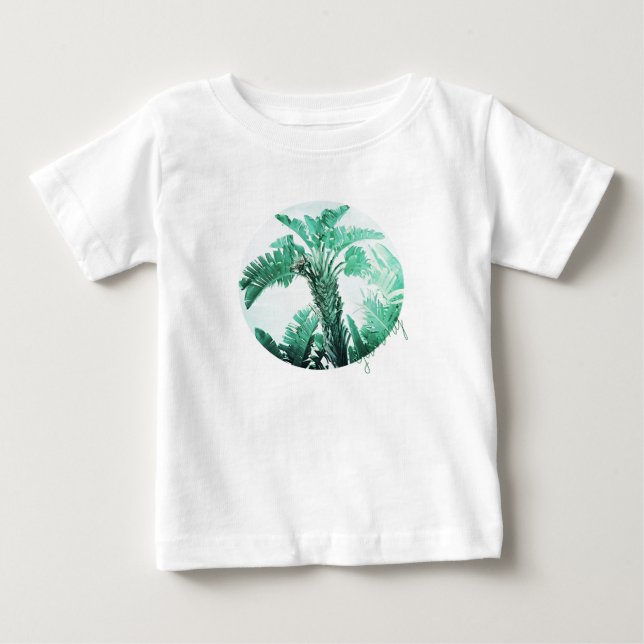 Camiseta De Bebé Planta de banana de hoja verde (Anverso)