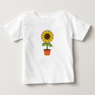 Camiseta De Bebé Planta de girasol en una maceta
