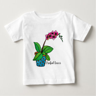 Camiseta De Bebé Planta de la orquídea de la acuarela en pote