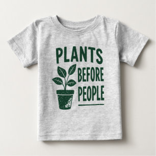 Camiseta De Bebé Plantas Divertidas Antes que las Personas Arte de