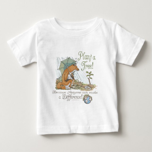 Camiseta De Bebé Plante un engranaje del Fox del Día de la Tierra (Anverso)