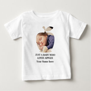 Camiseta De Bebé plantilla de foto de manzana moderna para personal