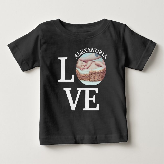Camiseta De Bebé Plantilla de fotografía de amor de Personalizados  (Anverso)