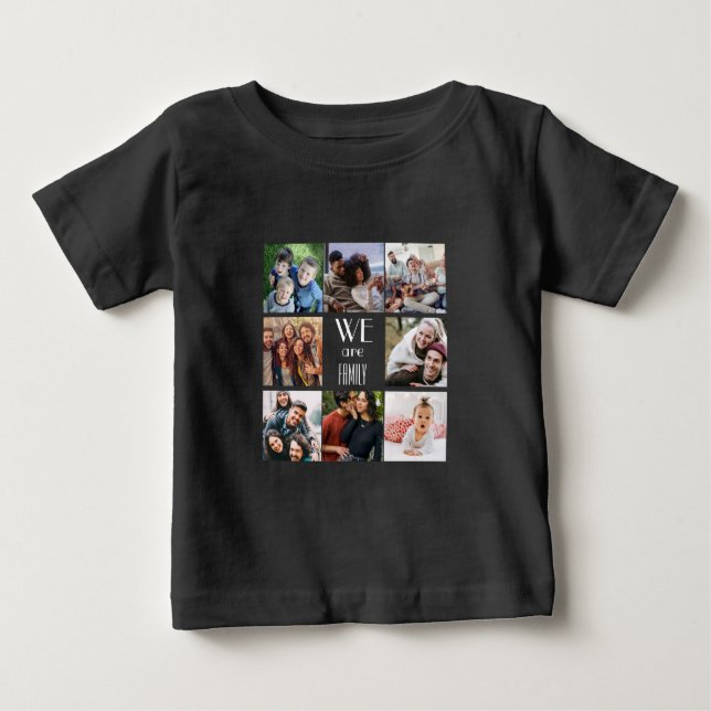Camiseta De Bebé Plantilla de fotografía personalizada "Somos famil (Anverso)