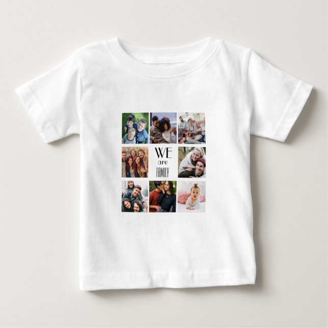 Camiseta De Bebé Plantilla de fotografía personalizada "Somos famil (Anverso)