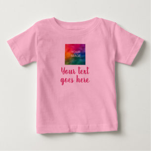 Camiseta De Bebé Plantilla de moda rosada de texto de personalizado