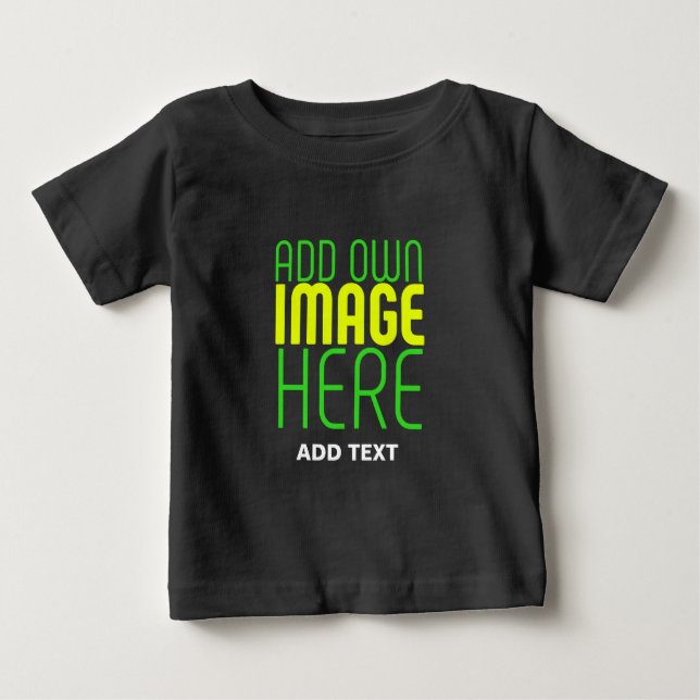 CAMISETA DE BEBÉ PLANTILLA DE TEXTO DE IMAGEN NEGRA SENCILLA EDITAB (Anverso)