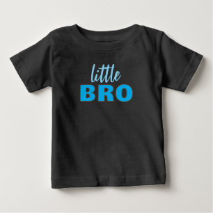 Camiseta De Bebé Plantilla de texto personalizado Little Bro negro 