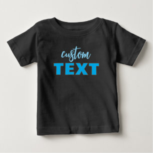 Camiseta De Bebé Plantilla de texto personalizado negro y azul