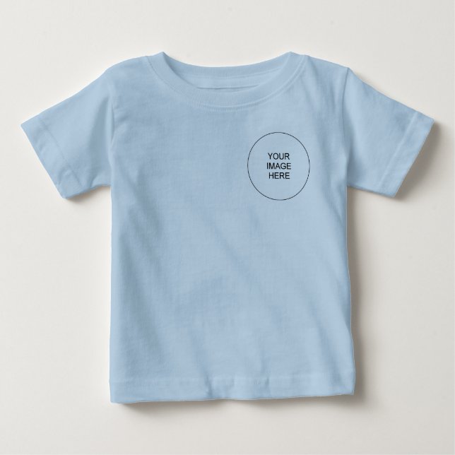 Camiseta De Bebé Plantilla Doble Cara Agregar Texto Imagen Azul Beb (Anverso)