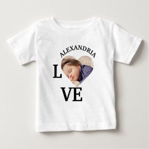 Camiseta De Bebé Plantilla moderna de fotografía de corazón de amor