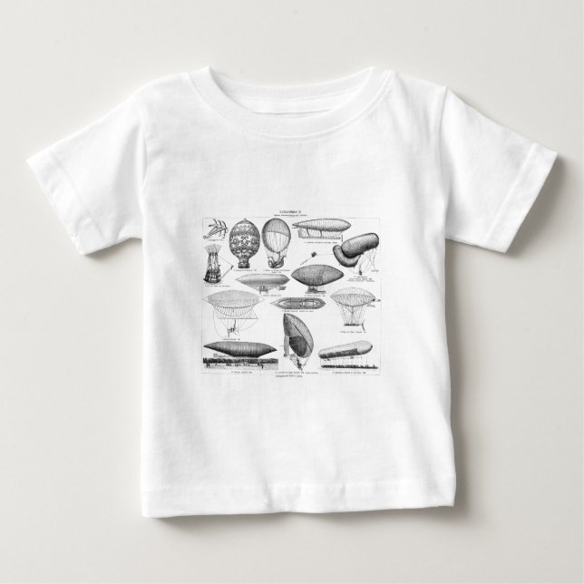 Camiseta De Bebé Plantilla retra de los globos del globo del aire (Anverso)