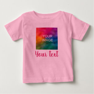 Camiseta De Bebé Plantilla rosa de texto de texto de personalizable