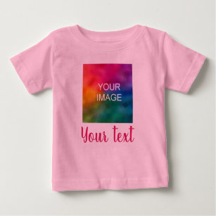 Camiseta De Bebé Plantilla rosa de texto de texto de personalizable
