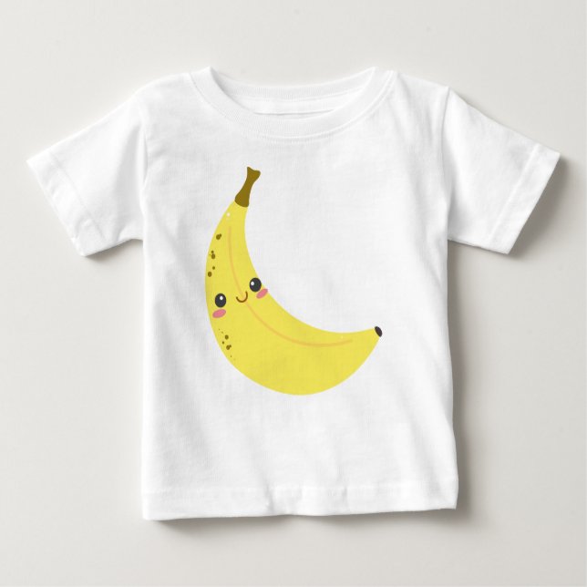 Camiseta De Bebé plátano, fruta, amarillo (Anverso)
