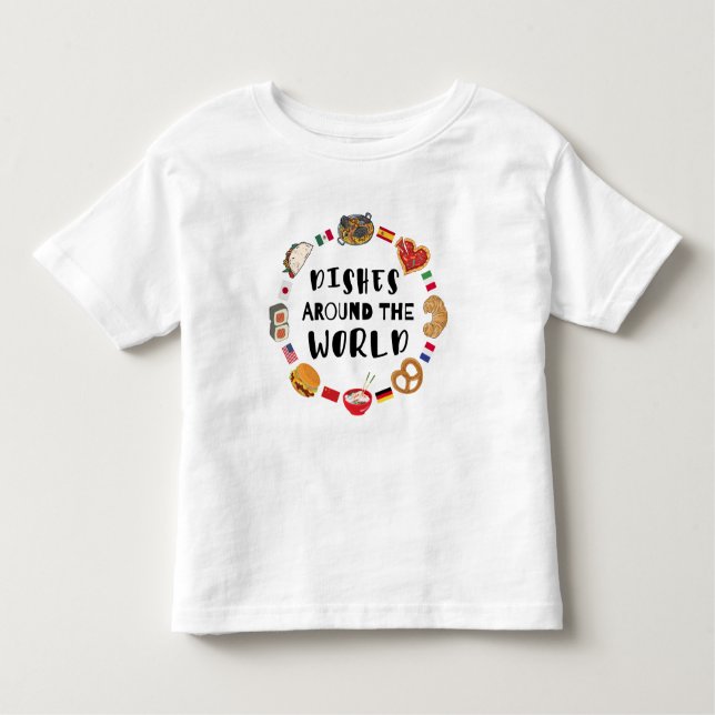 Camiseta De Bebé Platos del mundo (Anverso)