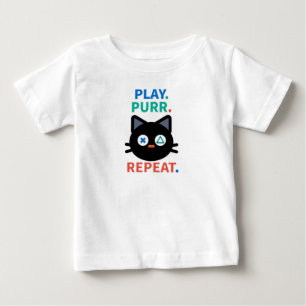 Camiseta De Bebé Play. Purr. Repeat. – Gamer Cat Design