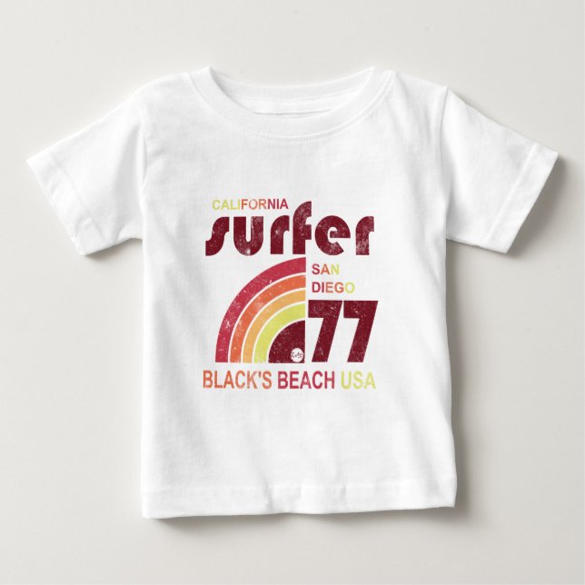 Camiseta De Bebé playa California de los negros (Anverso)