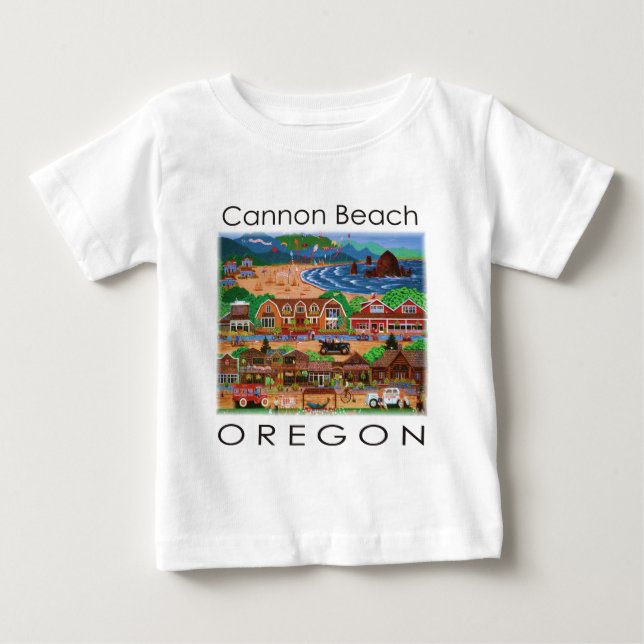 Camiseta De Bebé Playa Cannon ~ Oregon (Anverso)