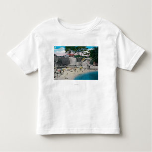 Camiseta De Bebé Playa de baño en la arboleda pacífica
