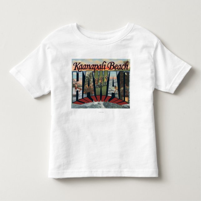 Camiseta De Bebé Playa de Kaanapali, Hawaii - escenas grandes de la (Anverso)