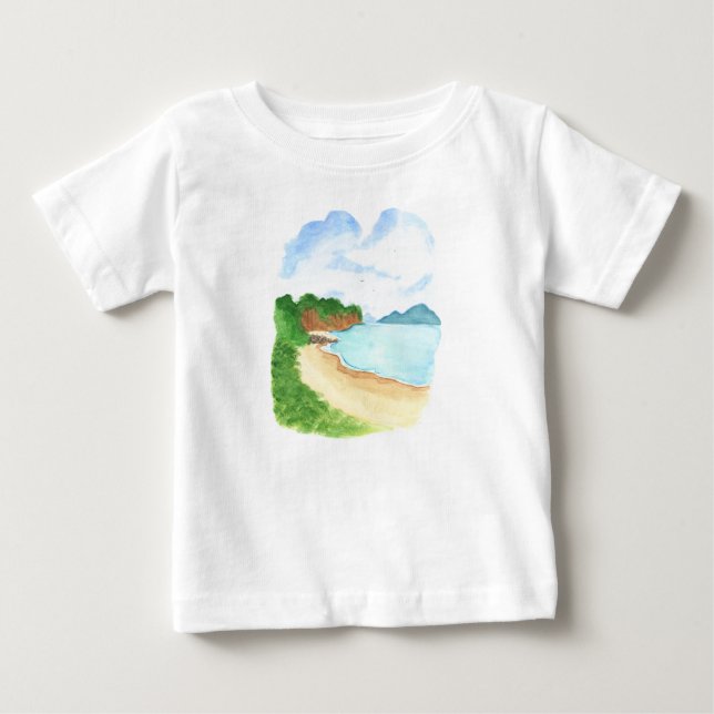 Camiseta De Bebé Playa de la costa marina  (Anverso)