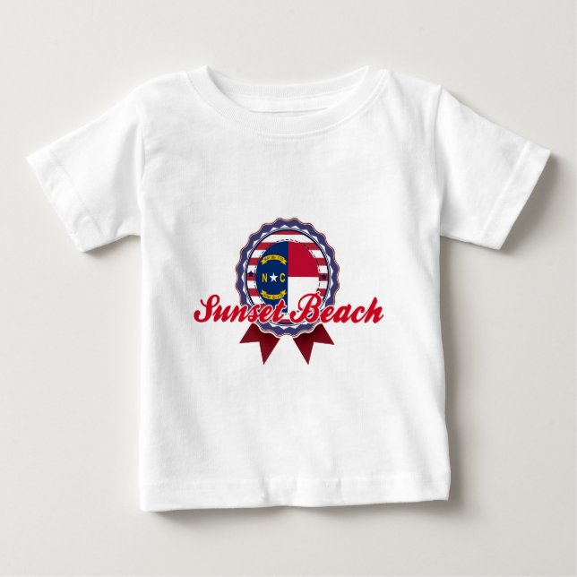 Camiseta De Bebé Playa de la puesta del sol, NC (Anverso)