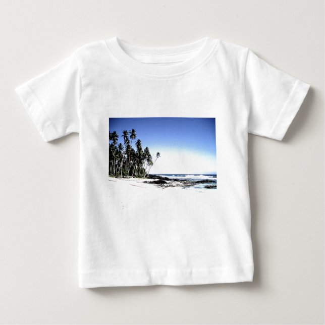 Camiseta De Bebé Playa de palmeras y paraísos exóticos (Anverso)