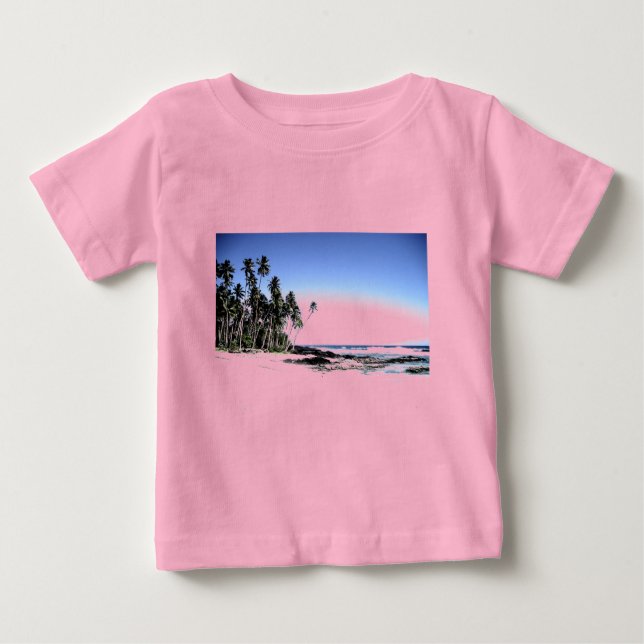 Camiseta De Bebé Playa de palmeras y paraísos exóticos (Anverso)